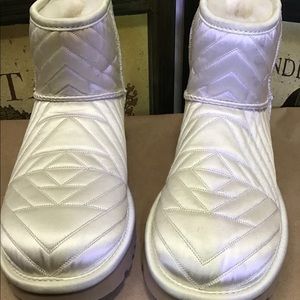 classic mini quilted satin boot